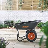 VonHaus Wheelbarrow 78L Heavy Duty Garden Cart with Two Pneumatic Tyres view 3
