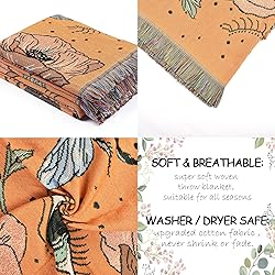 Shesyuki Boho Throw Blanket Reversible Cotton