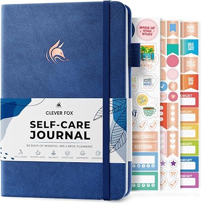 Clever Fox Self-Care Journal 90 Days A5 Mystic Blue Wellness Planner