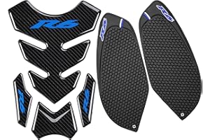 REVSOSTAR Real Carbon Fibre Tank pad, Anti Slip sticker for R6 600 2006-2016 (Blue)