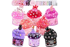 Joytry Halloween Slime Kit 8 Packs, Red & Black Slimes, Includes Cloud, Butter & Clear Texture, Spooky Slime with Cute Add-Ins, Goodie Bag Stuffers for Girls Boys Birthday Halloween