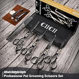 CIICII 7 Inch Dog Grooming Scissors Kit with Safety Tip Curved & Thinning Sets view 8