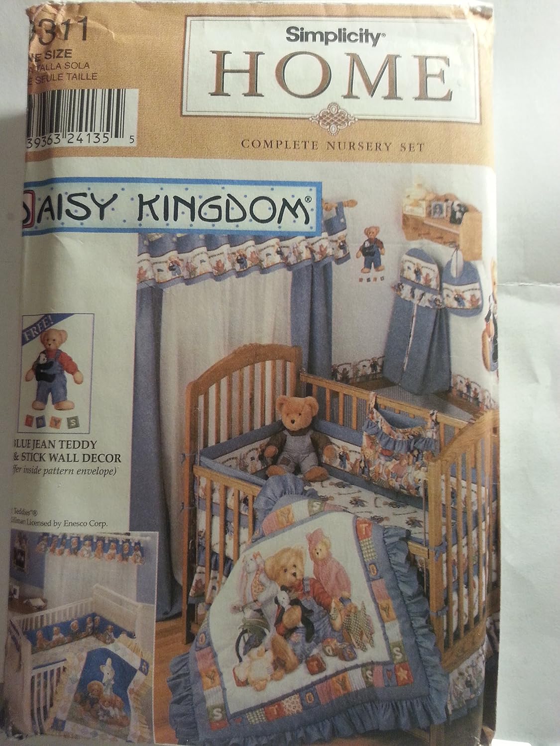 Simplicity 9311 Sewing Pattern Daisy Kingdom Nursery Quilt Sheet Diaper Stacker Bag