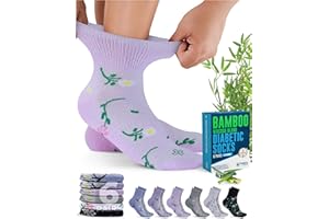 Doctor's Select Bamboo Viscose Diabetic Socks for Women & Men - 6 Pairs, Viscose Bamboo Socks Woman, Non Binding, Wide Top