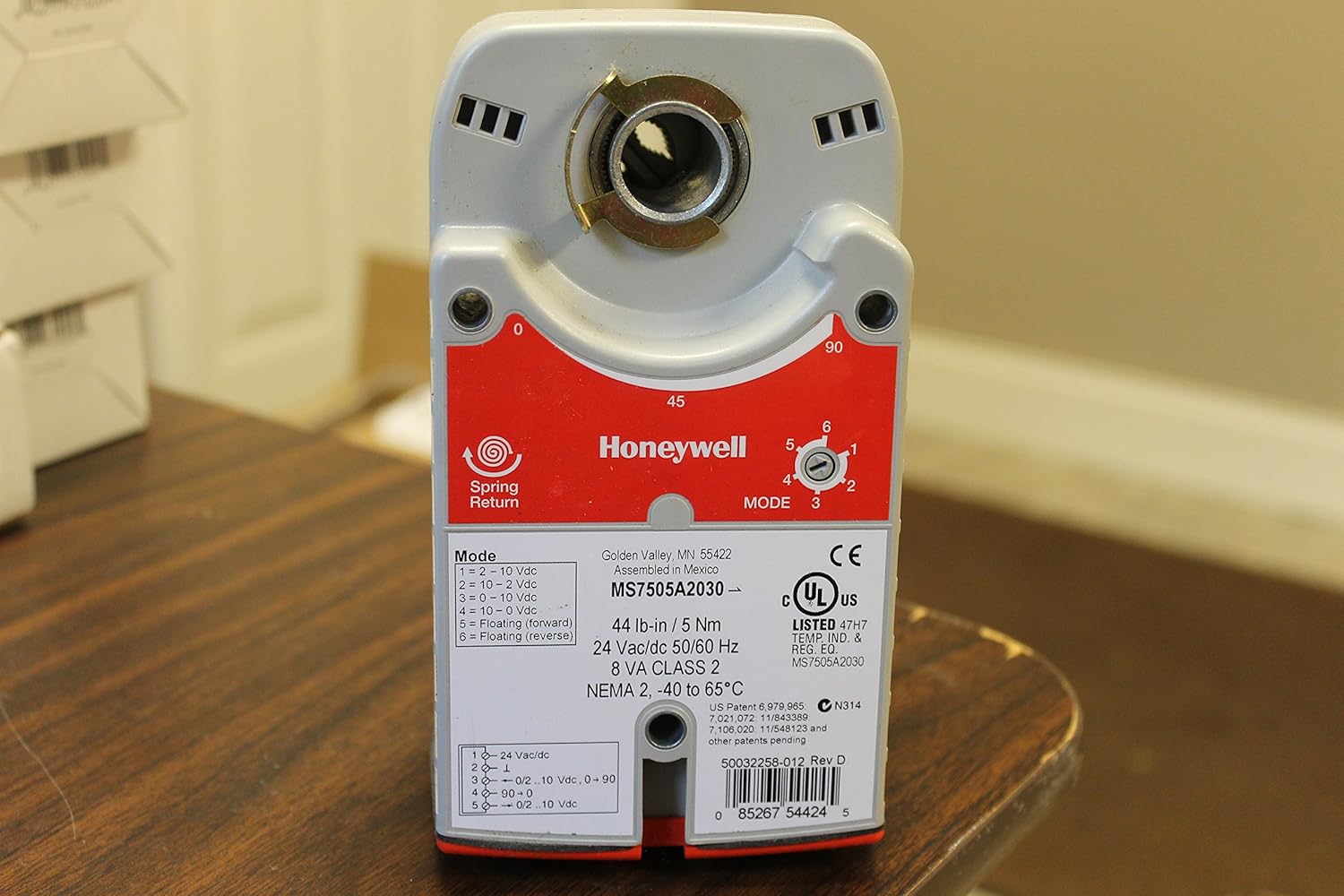 Honeywell MZV525E Electric Actuator, 44 in.lb.22 to 149 Hvac
