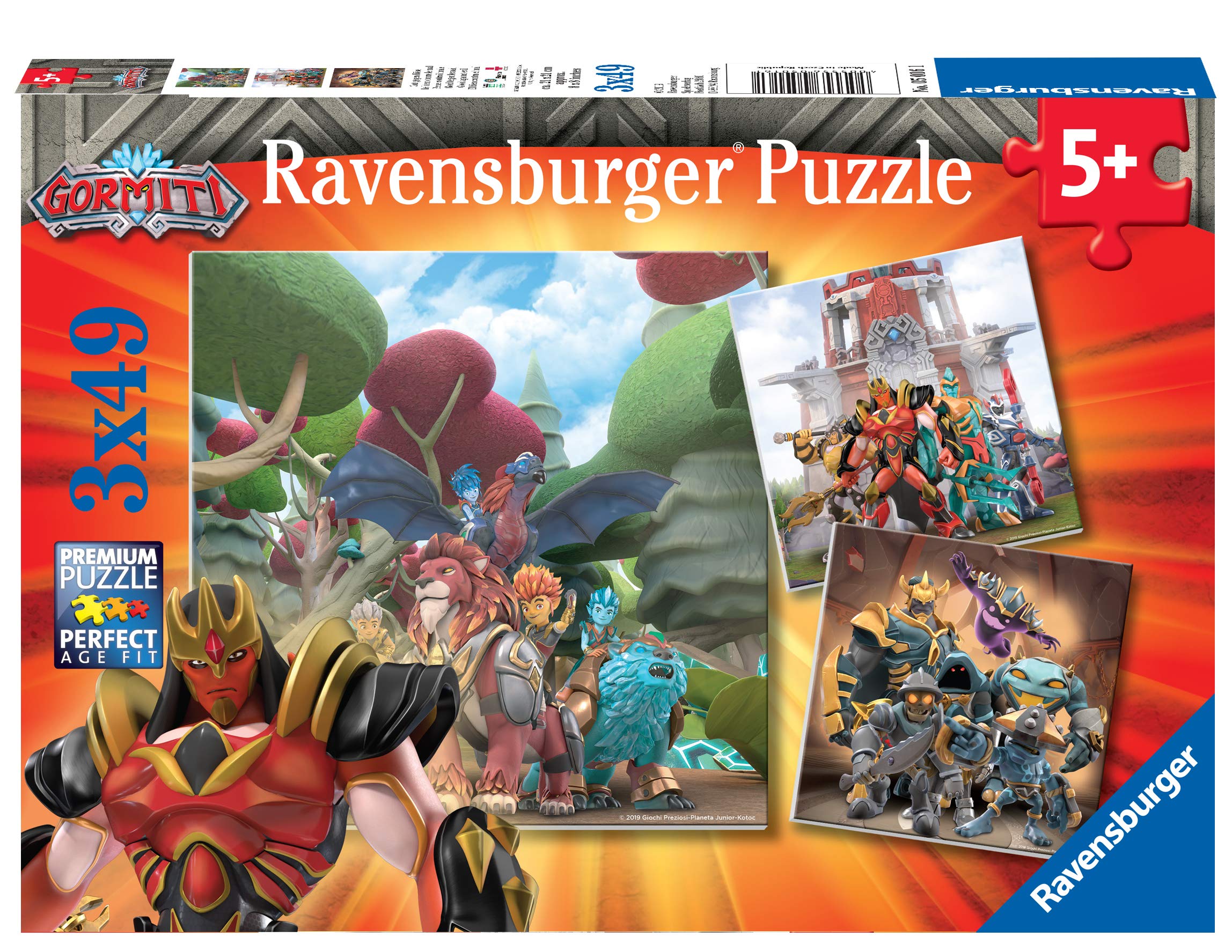 Ravensburger- Gormiti Children's Puzzles, Multi-Colour, 3 x 49 Pieces, 05016
