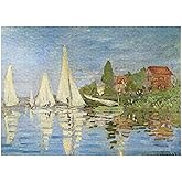 MyPuzzle Claude Monets Regattas At Argenteuil 1872 - Premium 1000 Piece Jigsaw Puzzle for Adults