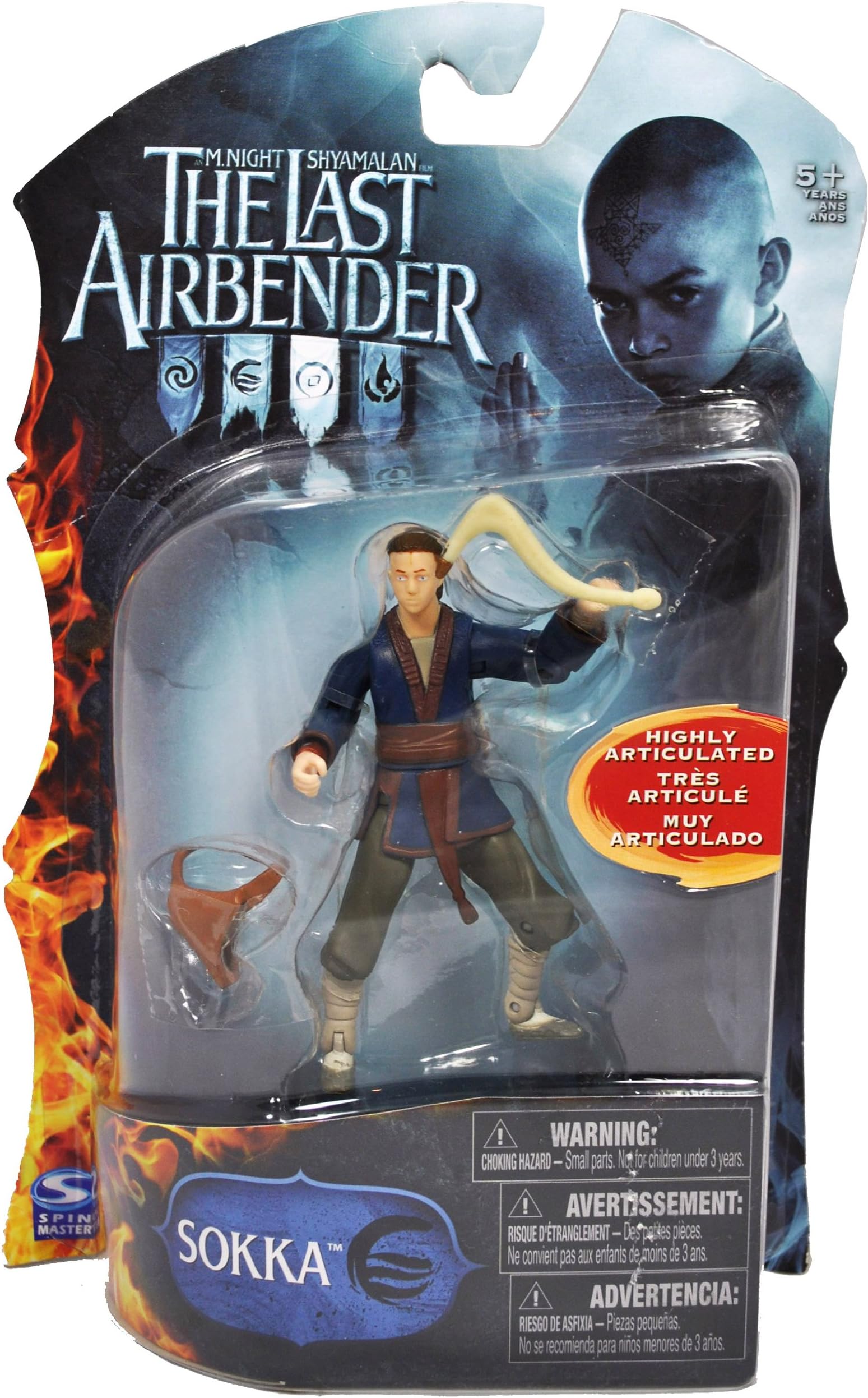 The Last Airbender Paramount Movie Series 4 Inch Tall Highly Articulated Action Figure - SOKKA with Boomerang and Sack