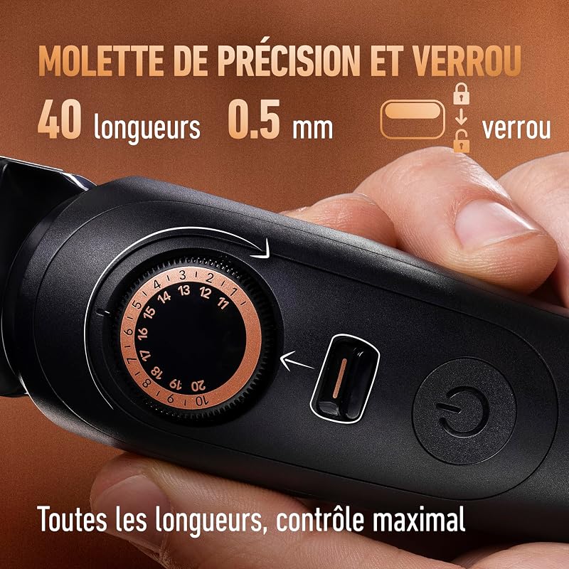 Tondeuse Barbe Homme Pro Max, Electrique, Noire