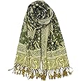 Reversible Paisley Pashmina Rave Scarf, Shawls and Wraps for Evening Dress, Exotic Indian Scarves for All Season