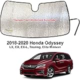 YelloPro Custom Fit Automotive Reflective Front Windshield Sunshade Accessories UV Reflector Sun Protection for 2018 2019 2020 2021 2022 2023 2024 2025 Honda Odyssey Minivan