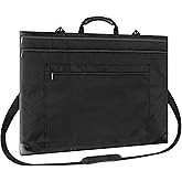 ZKOO Light Weight Art Portfolio Bag, Artist Canvas Case with Detachable Shoulder Strap, Leather Corners, Art Portfolio Case 18 X 24 for Artwork, Poster, Sketching, and Drawing (18" x 24" Black)