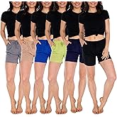 Sexy Basics Women's Drawstring Shorts | Semi-Sheer Casual Lounge - Sleep - Spa Cover Up |Multipacks