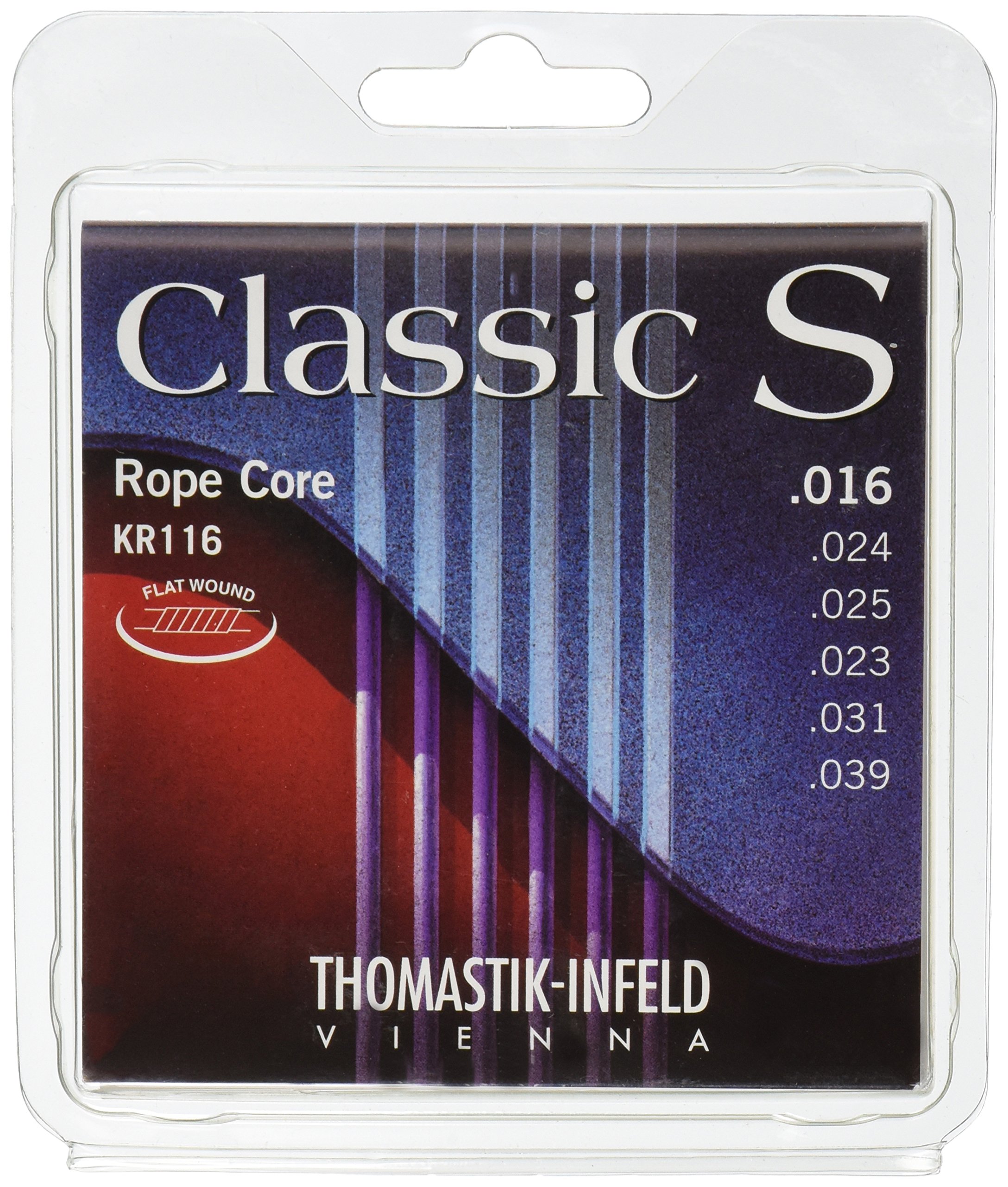 Thomastik-Infeld Flat Wound Klassikgitarre - KR116-6-Saiten Satz - Classic S - Stärken .016 .023 .024 .025 .031 .039