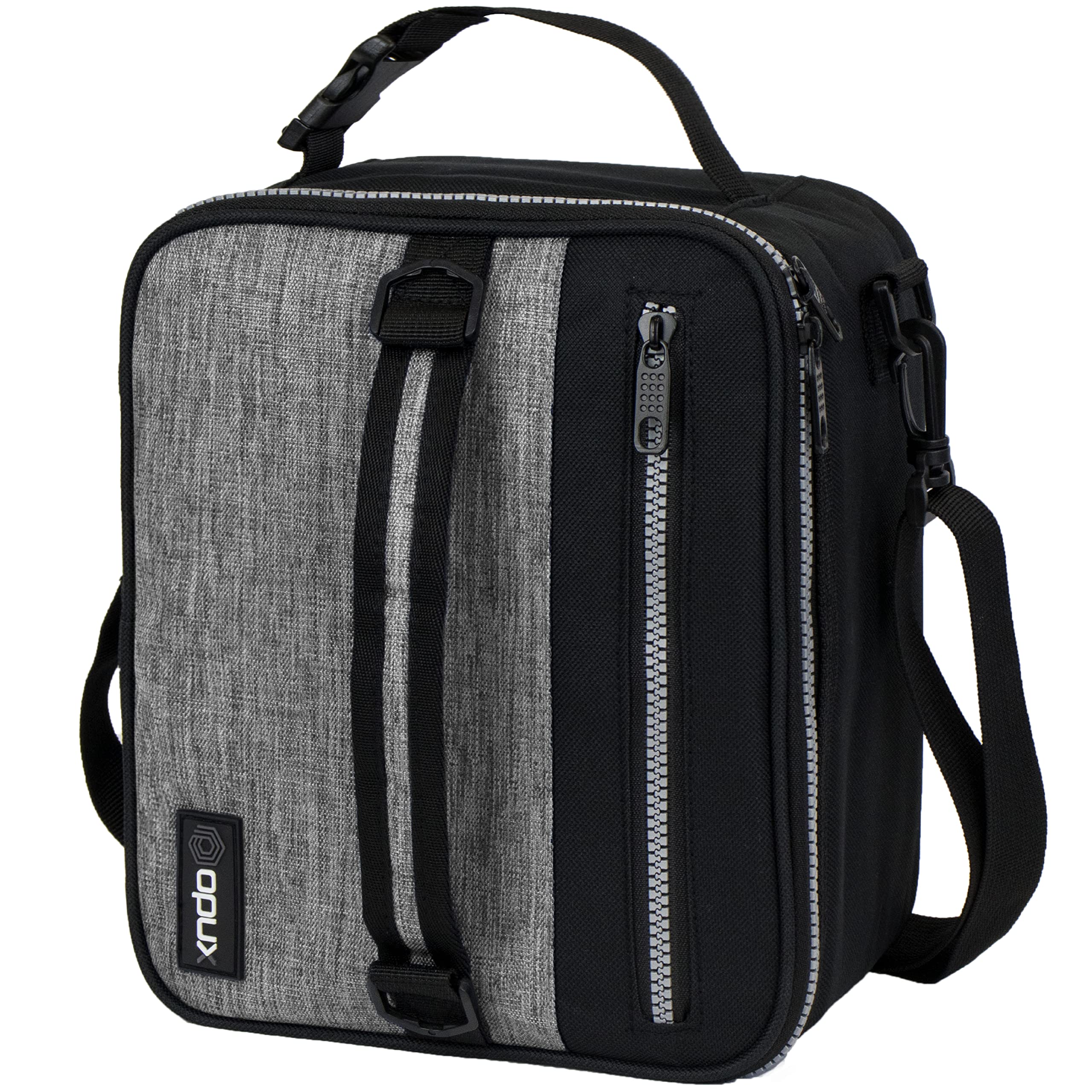 opux Insulated Lunch Box for Men Women Adult, Compact Lunch Bag for Kids Boy Girl Teen, Soft Lunch Cooler Bag for Work School, Leakproof Lunchbox Lunch Pail with Clip-on Buckle, Heather Gray