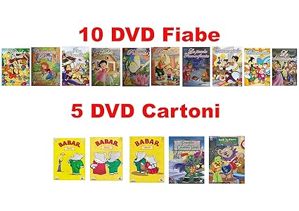 Offerta 15 Dvd 10 Dvd Le Fiabe Piu Famose 5 Dvd Cartoni Animati Bambini Babar E Franklin Amazon It Film E Tv