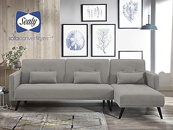 Amazon Com Sealy Jenna Modern Microfiber L Shaped Convertible