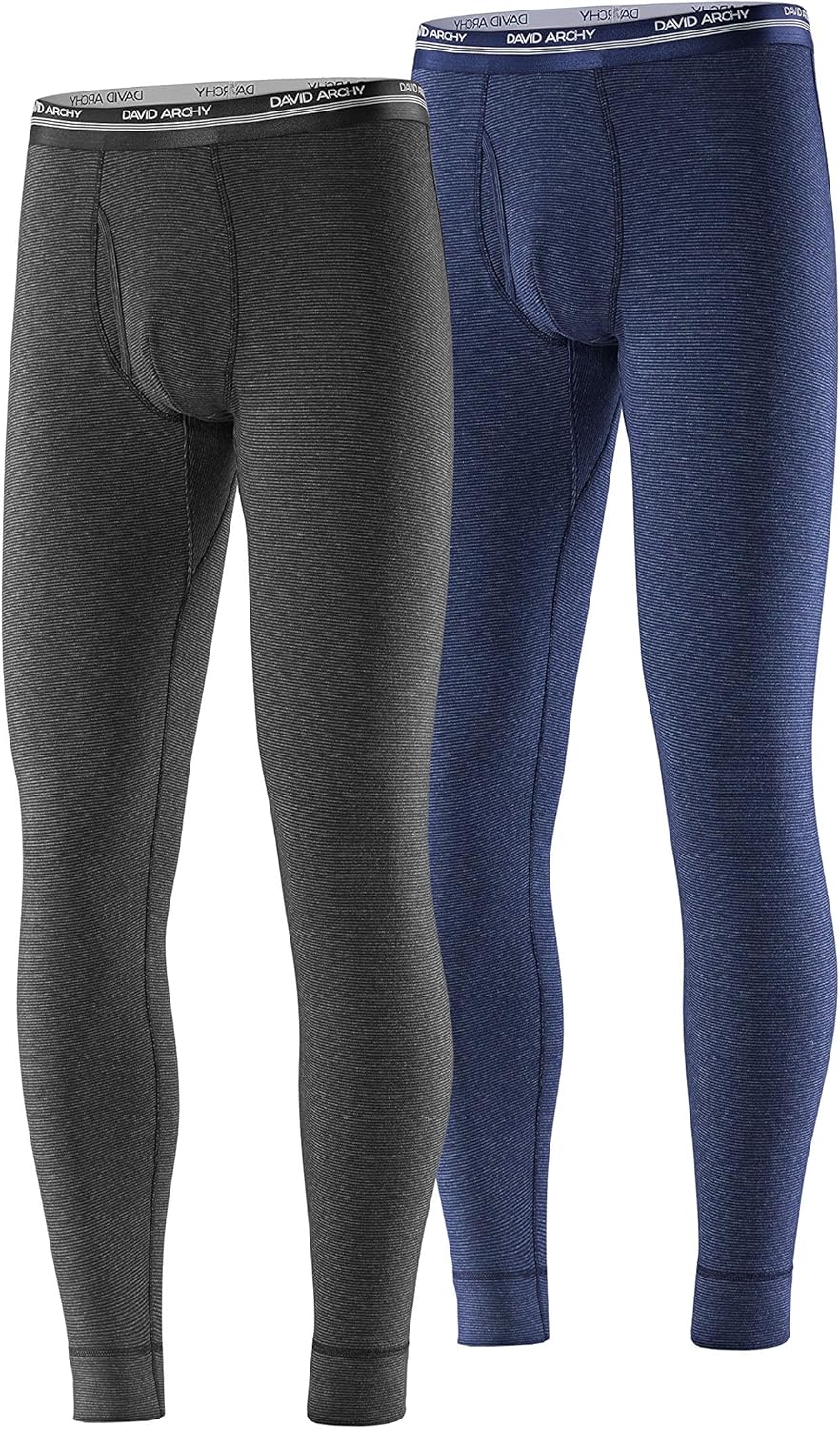 DAVID ARCHY Men's Cotton Fleece Lined Shu Velveteen Stripe Ultra Soft Winter Warm Thermal Bottom Long John with Fly in 2 Pack at  Men’s Clothing store