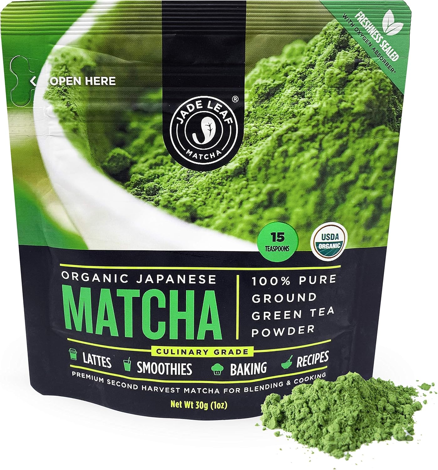 Jade Leaf Matcha Green Tea Powder USDA Organic, Authentic Japanese