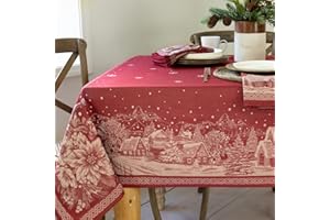 Benson Mills Engineered Jacquard Heavyweight Fabric Table Cloth, Holiday, Winter, and Christmas Tablecloth (Christmas Story, 60" x 104" Rectangular)