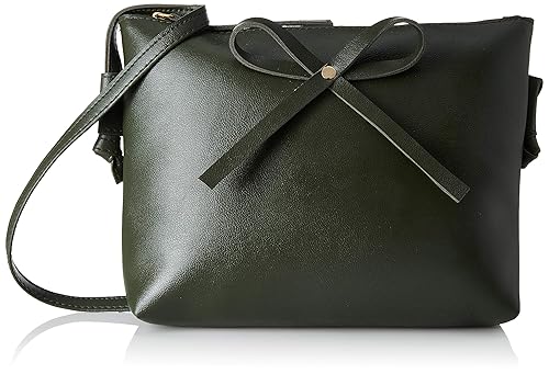 green leatherette sling bag