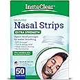 Instaclear Extra-Strength Nasal Breathing Strips Clear 50 ct | Works Instantly, Nasal Congestion Relief, Stops Snoring, Cold & Allergy