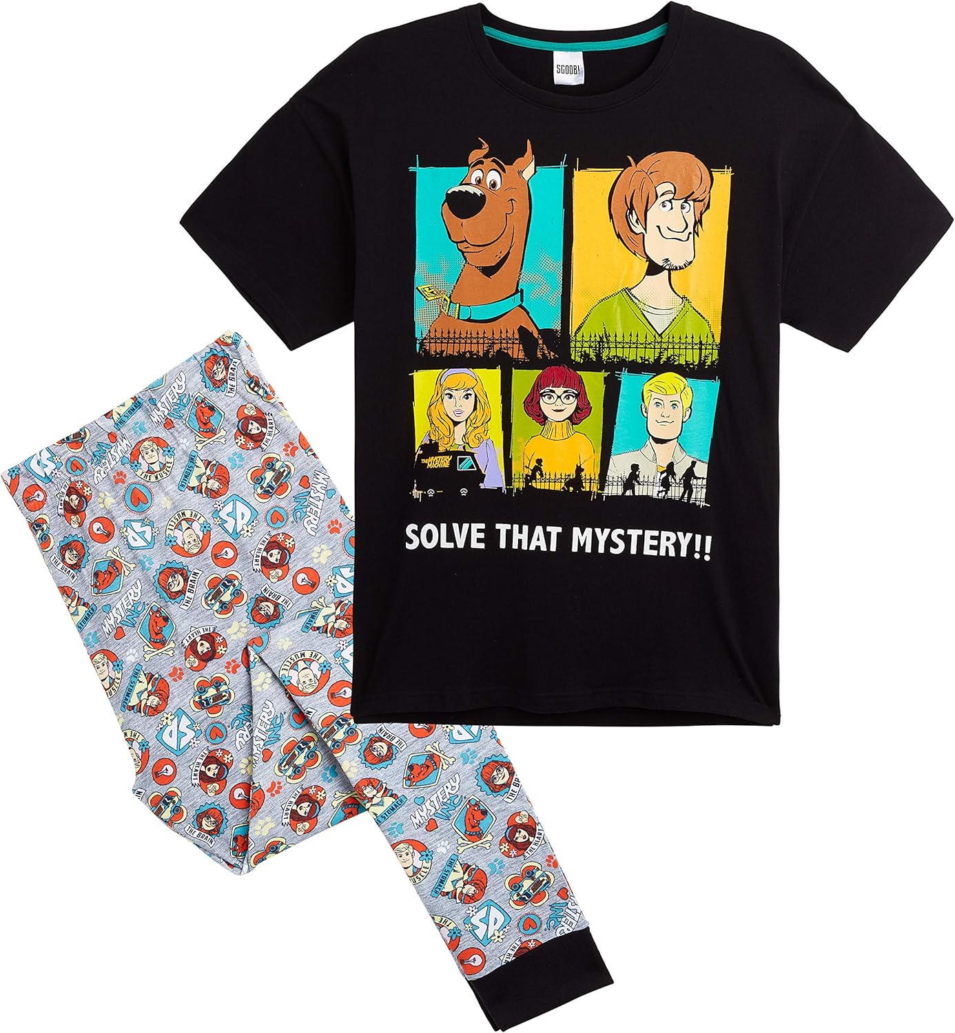 Scooby Doo Womens Pyjama Sets, 2 Piece Ladies Pyjamas with Short Sleeve