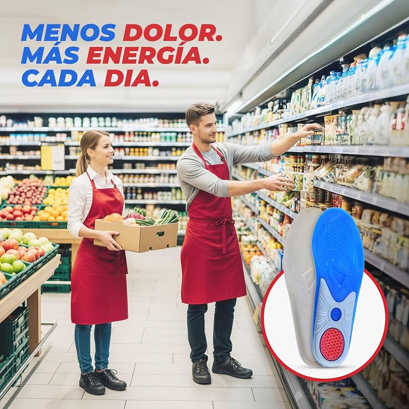 Plantillas gel para calzado deportivo y de trabajo - Transpirables, cómodas y se adaptan perfectamente, plantillas fascitis plantar y otras molestias — foto 6 de 7