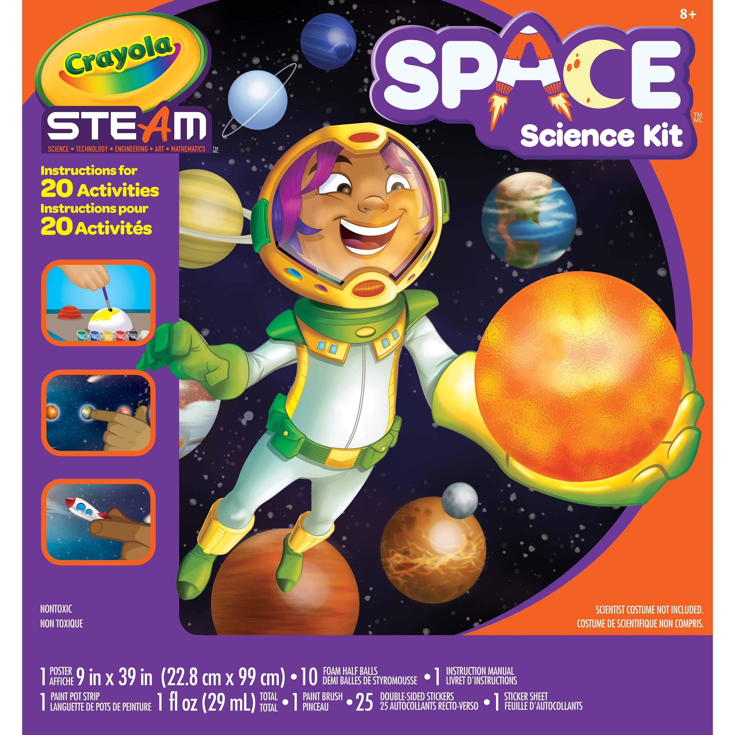 Crayola Kit de ciencia del sistema solar, juguete educativo, regalo para niños, edades 7, 8, 9, 10