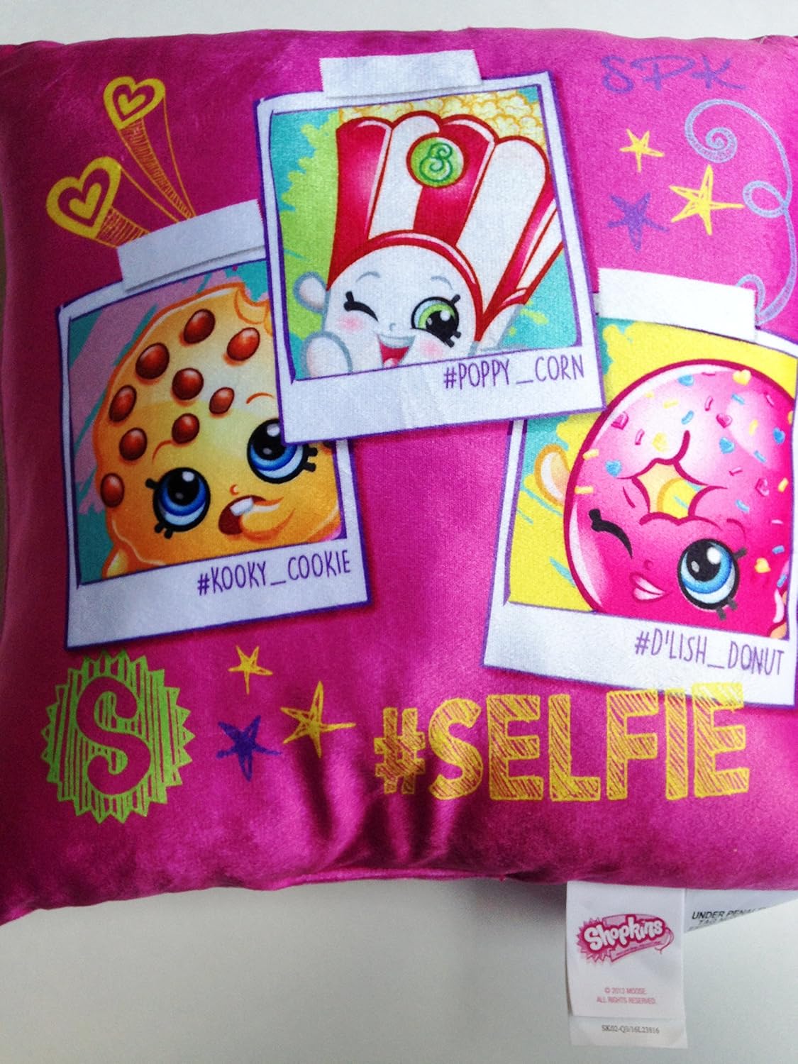 Shopkins Pillow Kooky Cookie, Poppy Corn, Dlish Donut (12 x 12) SELFIE Home & Kitchen
