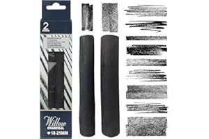 Dlicoda Willow Charcoal Sticks, 18-21MM Jumbo Willow Charcoal Pencils for Artists, Beginners, Students, 2 Pcs Natural Charcoal Stick for Sketching, Drawing, and Shading
