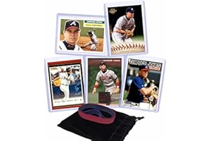 G.O.A.T CHASER Chipper Jones (5) Assorted Baseball Cards Gift Pack - Atlanta Braves
