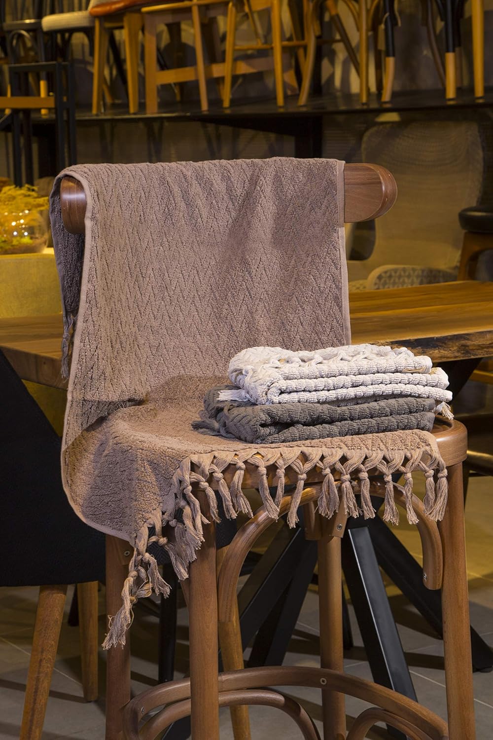 3 Piece Premium Quality Cotton Bath Towel Set - 1 (Assorted Pack A, 19 x 35 Inches): Kitchen & Dining