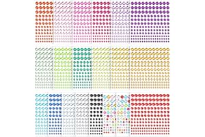 Augshy Gem Stickers, 3300 Pcs 4 Sizes Self Adhesive Face Rhinestones Stickers Bling Stick on Jewels for Hair Face Body Nails 