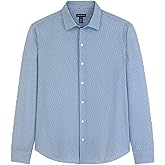 Van Heusen Mens All-Way Performance Stretch Long Sleeve Button Up Shirt, Slim Fit, Regular Length, Quick Dry