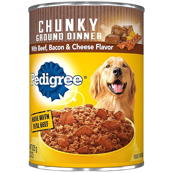PEDIGREE CHUNKY GROUND DINNER WITH BEEF, BACON & CHEESE CANNED DOG FOOD 22 OZ