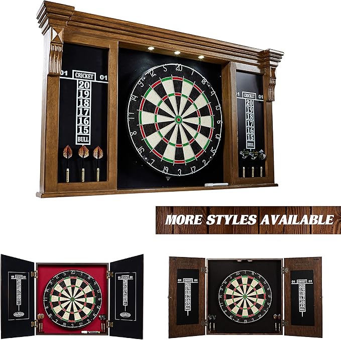 BARRINGTON Woodhaven Premium Bristle Dartboard Set with LED