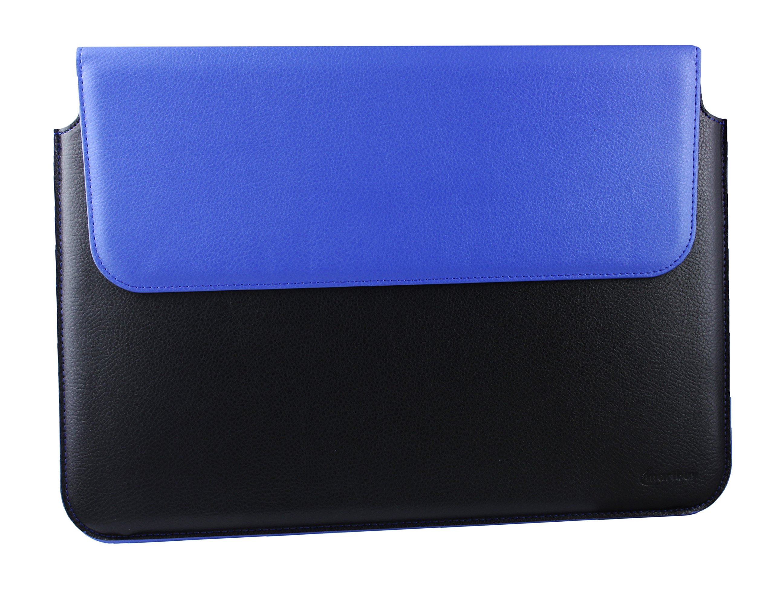 Emartbuy Black Blue 13.3-14.5 Inch Premium PU Leather Magnetic Folio Wallet Case Cover Sleeve Compatible with Laptops Listed Below — image 1