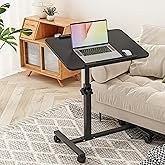 Furist Bed Desk Adjustable Overbed Bedside Table Rolling Laptop Tray Desk Cart Height Portable Mobile Sit Stand Table Tilting