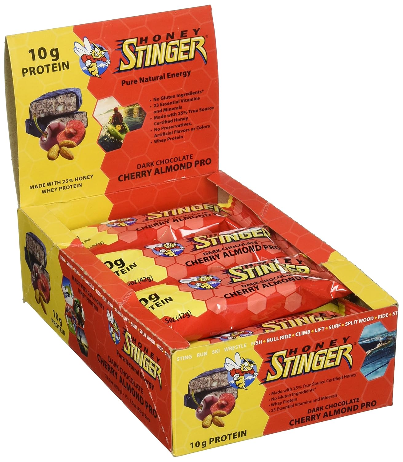 Honey Stinger Food Cherry/Almond Protein Bar (Box of 15)