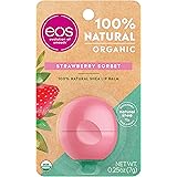 eos USDA Organic Lip Balm - Strawberry Sorbet | Lip Care to Moisturize Dry Lips | 100% Natural and Gluten Free | Long Lasting