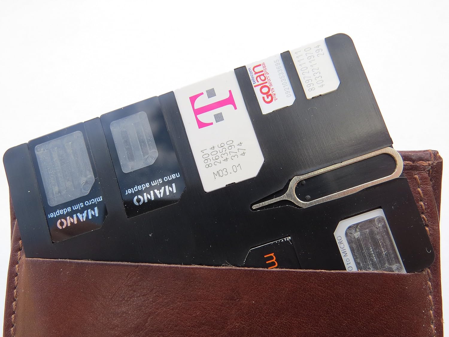 Slim Credit Card size for wallet 2 Nano SIMcases® Black SIM Card Holder