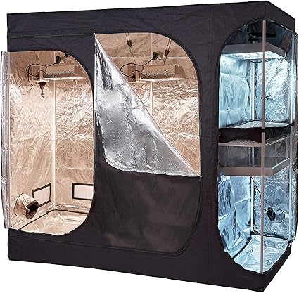 Amazon Com Hongruilite 108 X48 X80 2 In 1 Hydroponic Indoor Grow Tent Room Propagation High Reflective 600d Diamond Mylar Growing Plant W Metal Corner 108 X48 X80 2 In 1 Lodge Propagation Tent Garden Outdoor