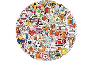 Walenced 300 Pcs Sports Stickers for Kids Boys, Vinyl Waterproof Stickers for Water Bottles, Classroom Prizes