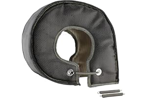 JC Performance Products USA Stainless Mesh Lined Heat Shield Titanium Turbo Blanket Black (T6-LARGE)