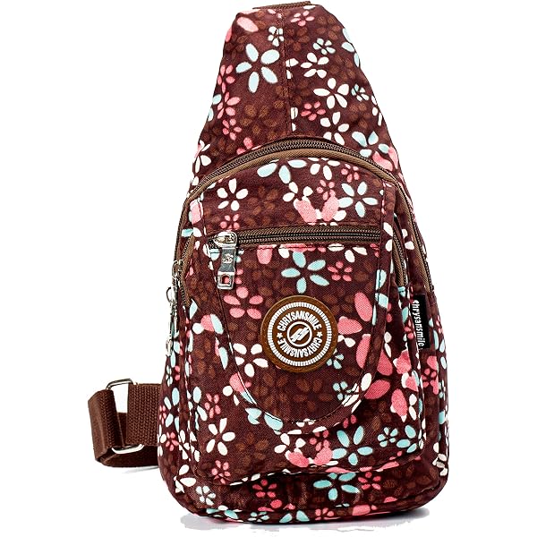 Kamo Sling Backpack - Unisex Crossbody Daypack With 8-Puppy Pattern, Earphone Hole & Anti-Theft Pocket For Cycling, Travel, Hiking