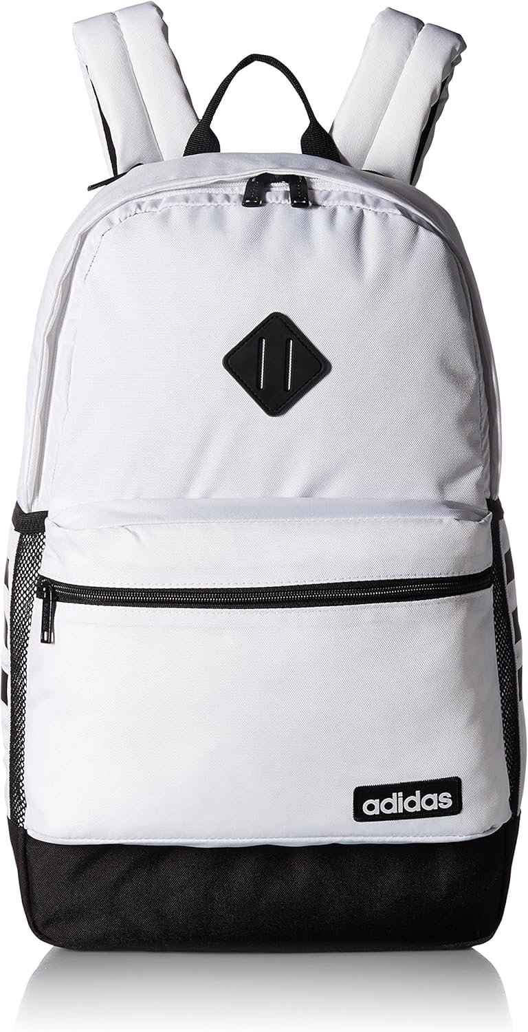 adidas Unisex Classic 3S II Backpack, White/Black, One Size Amazon.co