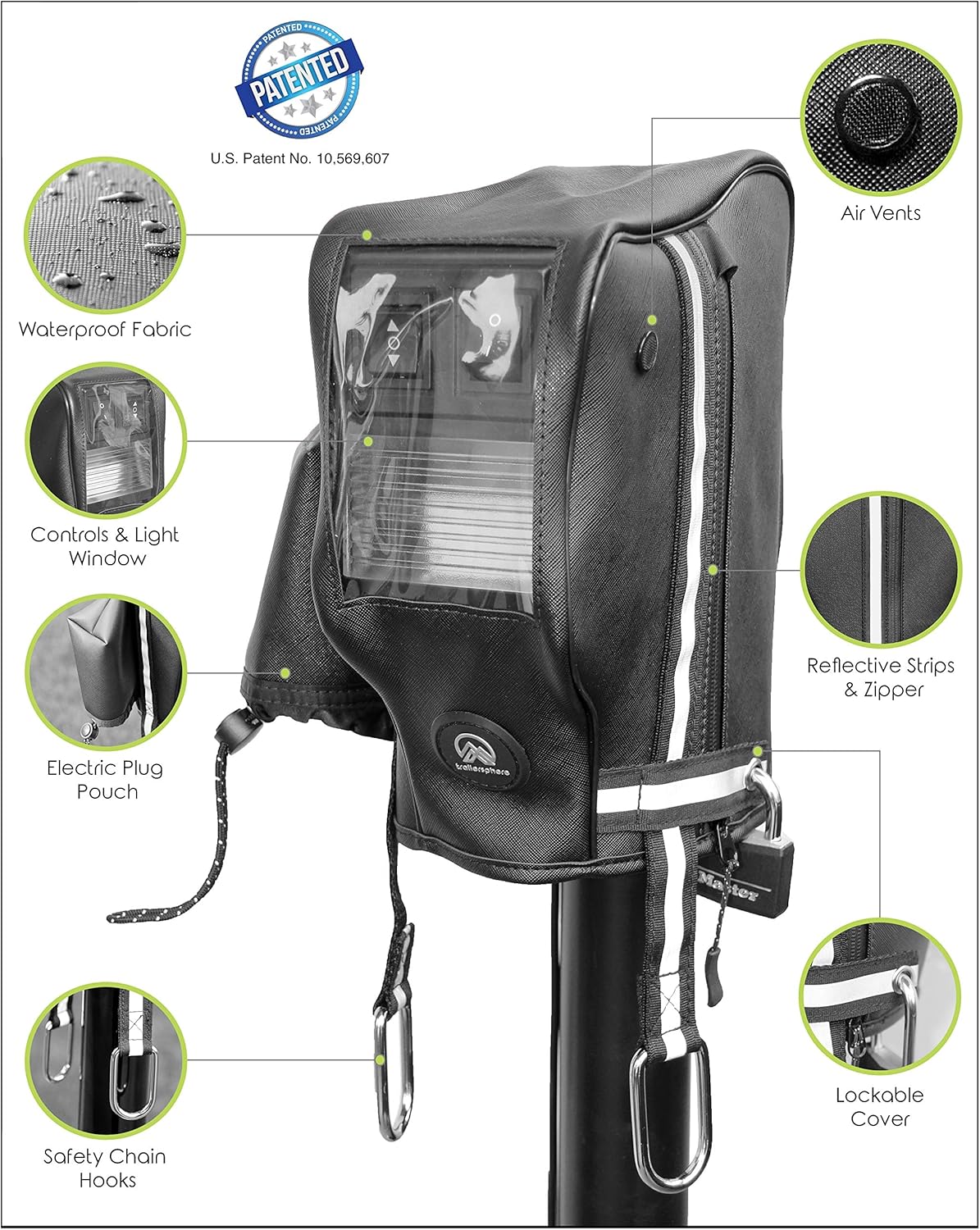 Clever Cover for RAM Jack by Trailersphere Custom Electric Tongue Jack Cover for Trailer, RV, Camper, Chains Holder, Plug Protector, Sun and Waterproof (RAM Jack Cover): Automotive