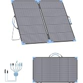 220W Bifacial Portable Solar Panel for Power Station, 25.5% High Efficiency | 16BB N-Type IP68 Waterproof ETFE Foldable Solar Charger for Camping, 3 Kickstands for EcoFlow Delta/Anker/Jackery/Bluetti