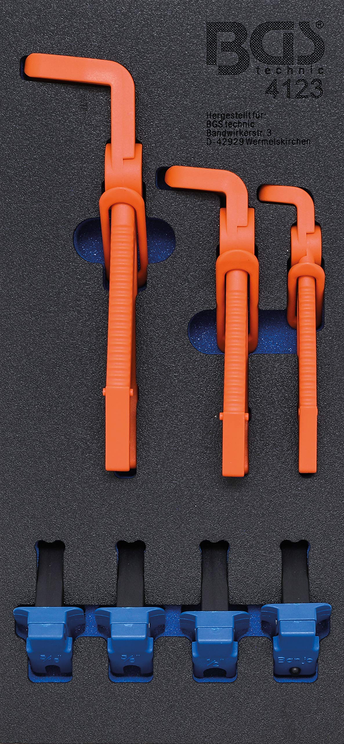 BGS 4123 | Tool Tray 1/3: Bent Hose Clamp Pliers and Closure Clamps | 7 pcs.